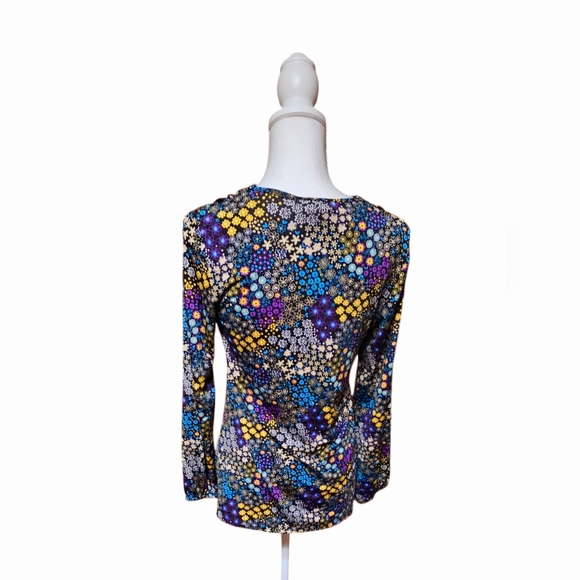 Tomorrow's Mother Ladies Maternity Floral Black Top Blouse Shirt sz. Medium - Picture 3 of 7